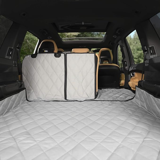 Plush Paws Products Convertible Cargo Liner | Diamond Stitching | Washable & Waterproof Dog Cargo Protection | Cover Car, Truck, & SUV | Nonslip, Tear Resistant Pet Cargo Cover | Regular Grey - Image 2