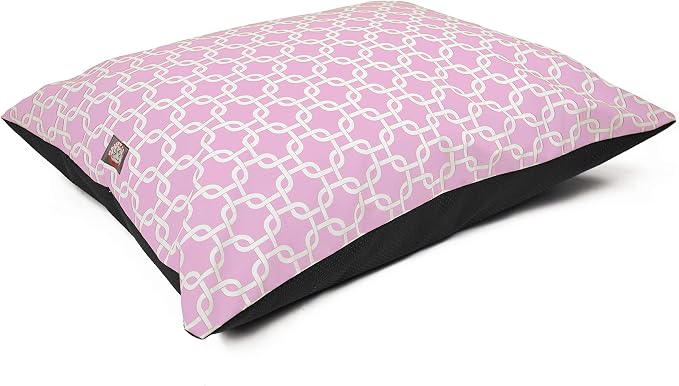 Majestic Pet Rectangle Large Dog Bed Washable – Non Slip Comfy Pet Bed – Dog Crate Bed Super Value Pillow Dog Bed – Dog Kennel Bed for Sleeping - Dog Bed Large Breed 46 x 35 Inch – Links Pink by MajesticPet