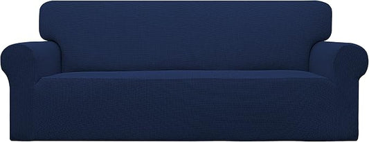 Easy-Going Stretch Oversized Sofa Couch Slipcover Washable Navy | 1-Piece Extra large Sofa Cover Furniture Protector Couch Soft with Bottom for Kids, Polyester Spandex Jacquard by Easy-Going