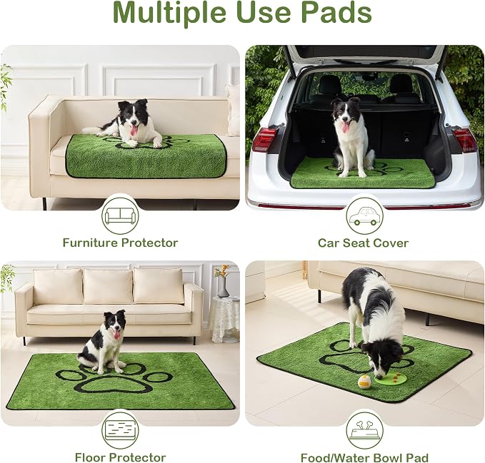 Qeils Reusable Dog Pee Pads, Washable Puppy Pads, Leak-Proof 18"x24" 2 Pack | Super Absorbent And Non-Slip Potty Training Pads, Soft Paw Print Plush Design, Ideal For Crates, Couch, Car Seats & Pet Beds - Image 6