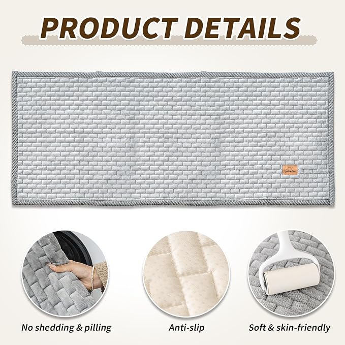 Couch Covers for Dogs Washable, Velvet Dog Couch Cover Protector, Fuzzy Plush Pet Sofa Cover for 2-3 Cushion Couch, Sofa Covers for Pets(1PC,Light Grey,27.6"x70.9",2-3 Seater Sofa Pad Cover) - Image 3