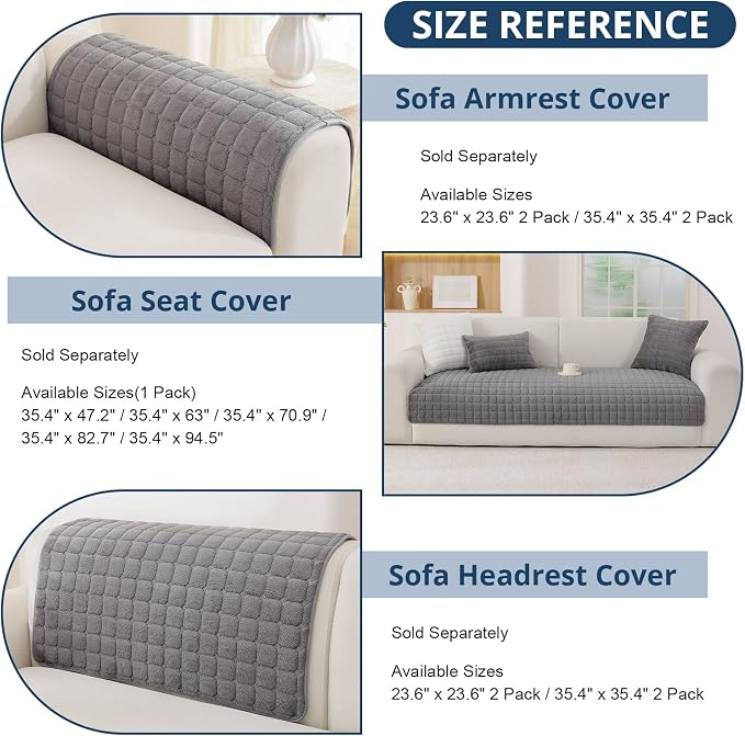 OstepDecor Pet Couch Covers for Sofa, Soft Sofa Covers Washable | Non Slip Dog Couch Protector, Pet Hair, Dirt & Wear Protection, Fits Sofas, Loveseats & Sectionals, 35.4" x 63", Dark Grey - Image 4