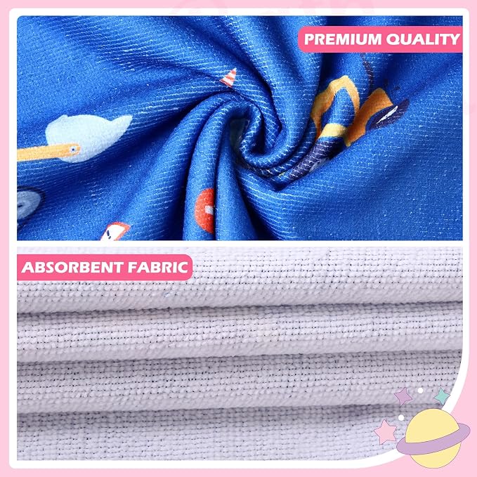 Oudain 6 Pcs Kids Hooded Towel Kids Bath Towels with Hood Microfiber Baby Pool Beach Towel for Boy Girls Toddler(47 x 24 Inch,Stylish Style) - Image 4