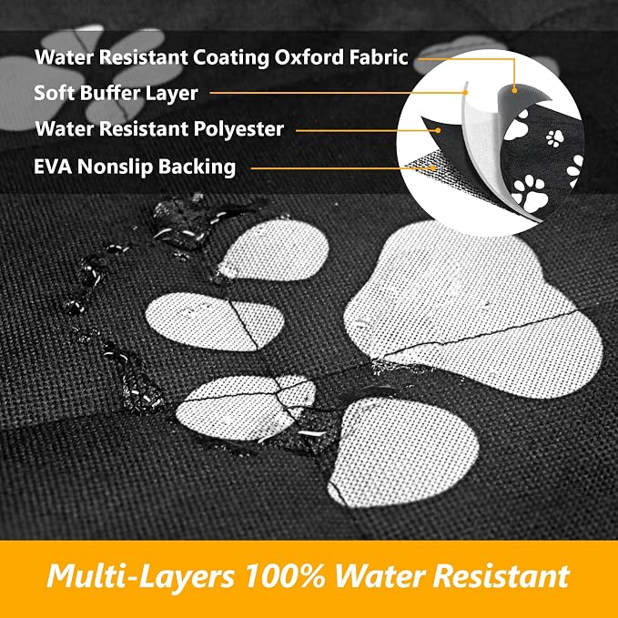 F-color SUV Cargo Liner for Dogs - Heavy Duty Cargo Cover for Mid-Size SUVs | Water Resistant, Bumper Flap, Non-Slip Mat, Car Trunk Dog Car Seat Cover Prevents Scratches Pet Hair Mud Dirt for Sedans Vans - Image 5