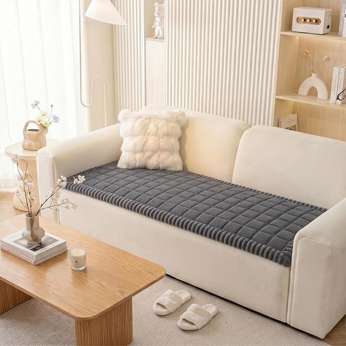 KRFOONN Couch Cover for Dogs Washable Pet Couch Covers for 3 Cushion Sofas Non-Slip Dog 3 Seat Sofa Cushions Covers Soft Sofa Slipcovers Protector for Pets (Style B-Dark Grey, 27.6" x 70.9") - Image 7
