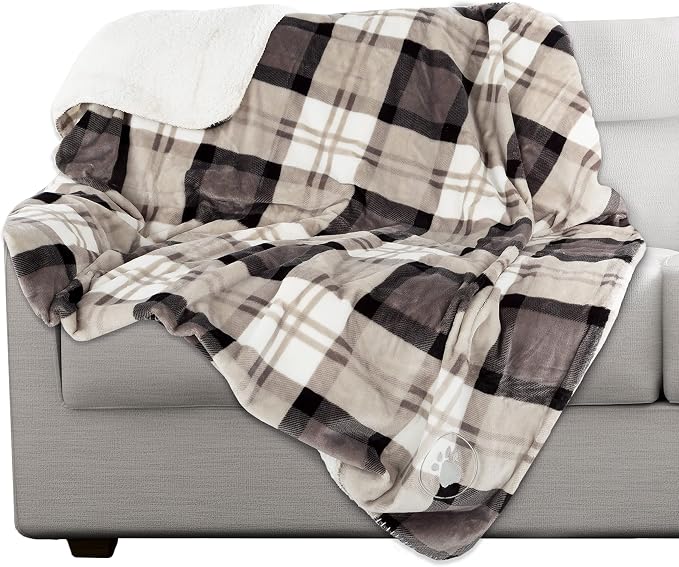 PETMAKER Pet Blanket - Reversible Waterproof Plaid Throw Protects Couch, Car, and Bed from Spills, Stains, or Fur - Dog and Cat Blankets (Gray), Large - Image 7