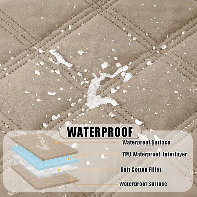 Smiry Waterproof Dog Bed Cover, Reversible Pet Blanket for Sofa Couch | Soft Washable Dog Blanket, Leakproof Couch Cover for Dogs Cats & Furniture Protection, 52x82, Taupe/Taupe - Image 2