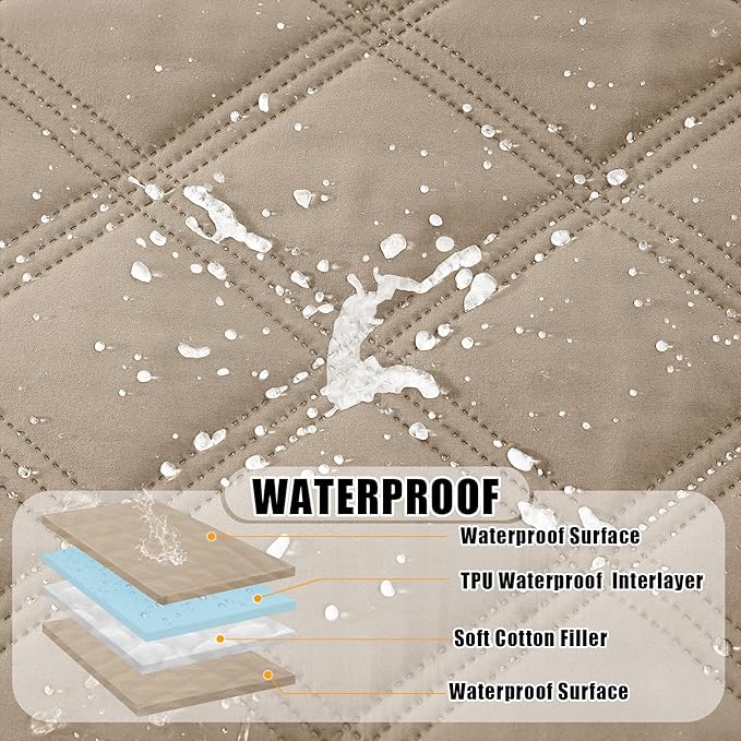 Smiry Waterproof Dog Bed Cover, Reversible Pet Blanket for Sofa Couch | Soft Washable Dog Blanket, Leakproof Couch Cover for Dogs Cats & Furniture Protection, 40x70, Taupe/Taupe - Image 2