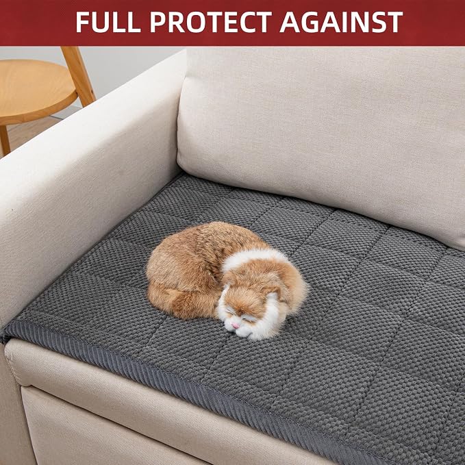 Pet Couch Covers,Couch Cover for Dogs Washable,Anti Slip Dog Sofa Covers Couch Protector Sofa Mat,Seat Cover,Dog Mat,Pet Pad for Furniture 1 Piece (Gray, 21''x39''/Rectangular) - Image 3