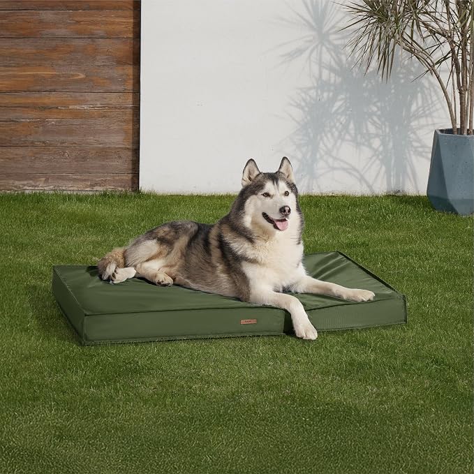 LE SURE Outdoor Waterproof XXL Dog Bed,Orthopedic Pet Mat,48x30In | Crate Pad for Dogs with Oxford Fabric Surface,Removable Washable Cover,Egg Foam Kennel Pads,Non slip Bottom,Green - Image 5