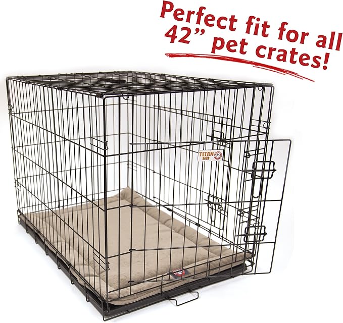 Majestic Pet Orthopedic Memory Foam Dog Crate Mat - Plush Pet Bed Pad for Crates & Kennels | USA Crafted | 42"x26" Villa Pearl - Image 3