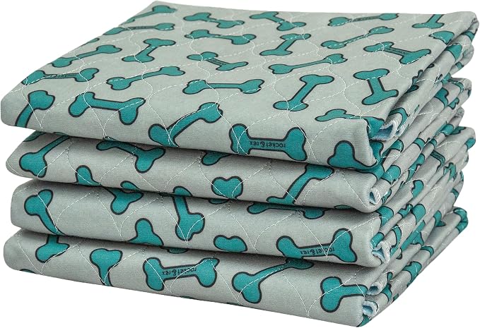 rocket & rex Washable Dog Pee Pads, Leak-Proof (Large, 30x36, 4pk) | For potty training, whelping, crate lining & more. Waterproof, Absorbent, OEKO-TEX certified, chemical-free. by rocket+%26+rex