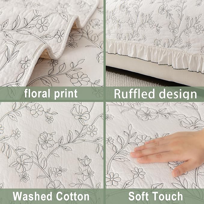 Couch Cover Sofa Covers Washable, Cotton B Non-Slip Sofa Slipcover | Boho Floral Couch covers for Sofa Armrest Headrest, Furniture Protector L Shaped Sectional Cover (1PC, White/Black, 36"X47") - Image 4