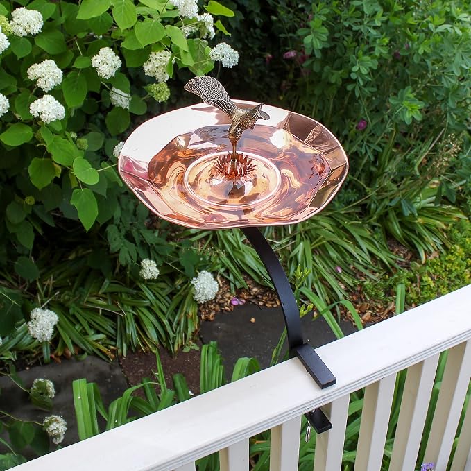 Achla Designs Hummingbird Birdbath with Rail Mount Bracket - Image 3