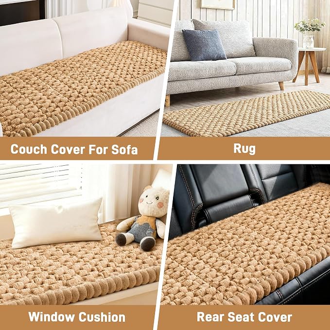 Plush Couch Cover for Dogs Non Slip Pet Sofa Protector, Ultra Soft Washable Couch Cover for Pets, Anti-Slip Backing Furniture Protector for Cats & Dogs, Fits Standard & L-Shape Sofas (3 Sizes) - Image 3