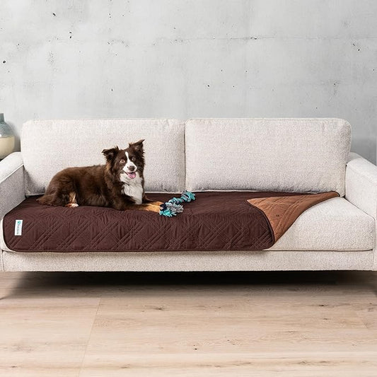 PetAmi Waterproof Couch Cover for Dogs, Non-Slip Leakproof Sofa Furniture Protector for Pet Cat, Machine Washable Bed Blanket for Car Seat, 30x70 Brown by PetAmi