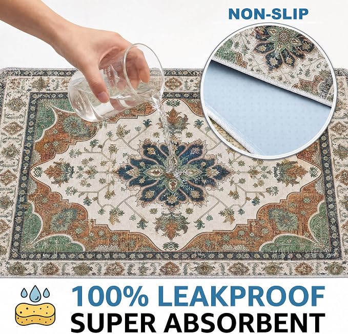 Washable Pee Pads for Dogs,Great Urine Absorbent Reusable Puppy Training Pads,Waterproof,Leak-Proof & Non-Slip Potty Pads for Whelping,Crate,Playpen,Bed.(Dark Teal Floral,18"x24") - Image 3