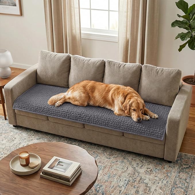 PAULATO BY GA.I.CO. Waterproof Blanket – 24x86” Changing Absorbent Pad for Incontinence – Machine Washable Stain-Resistant Protector for Couch Sofa or Bed – Reusable Waterproof Cover - Dark Grey by PAULATOBYGAICO