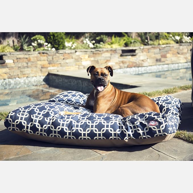 Yellow Links Extra Large Rectangle Indoor Outdoor Pet Dog Bed With Removable Washable Cover By Majestic Pet Products - Image 5