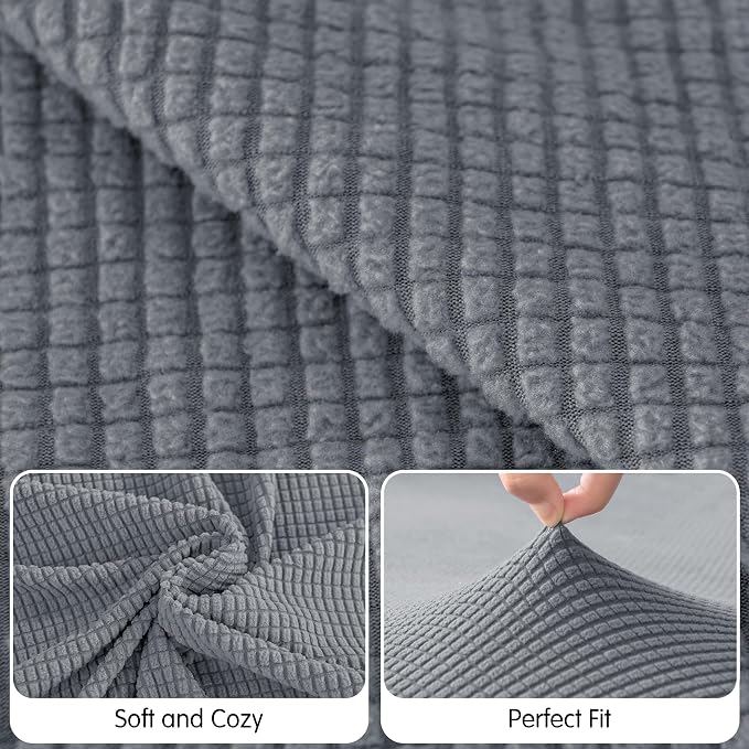 Hokway Stretch Chaise Cover Individual Couch Cushion Slipcovers Reversible Cushion Protector Slipcovers Sofa Cushion Protector Covers (Chaise Cover, Lightgrey) - Image 4