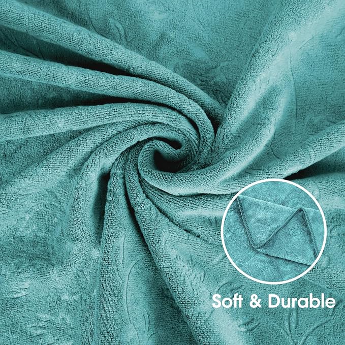 JML Microfiber Bath Towels, 30" x 60", 4 Pack, Green-Floral | Oversized, Soft, Super Absortbent, Fast Drying, Multipurpose Use for Sports, Fitness, Yoga - Image 3