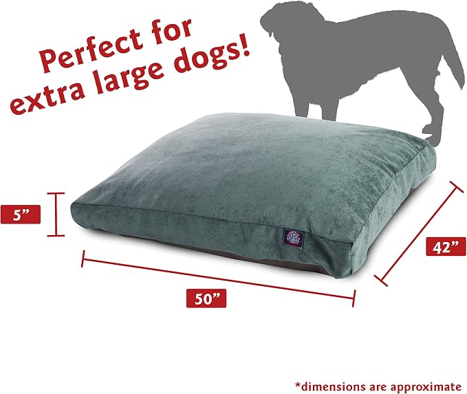 Majestic Pet Villa Rectangle Dog Bed Washable – Non Slip Comfy Pet Bed – Crate Bed with Removable Washable Cover – Kennel Bed for Sleeping, Polyester Fiber, X-Large, Azure - Image 3
