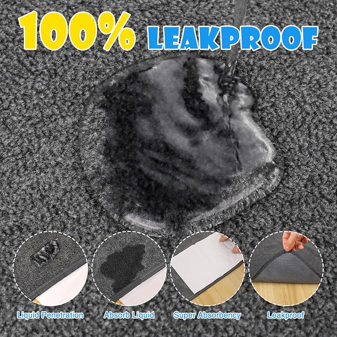 2 Pack Extra Large Washable Pee Pads for Dogs 72"x72" Reusable Dog Mat for Floor Non-Slip Waterproof Pee Pads for Dogs Fast Absorbent Pet Whelping Pads Puppy Playpen Mat for Incontinence, Housebreak - Image 3