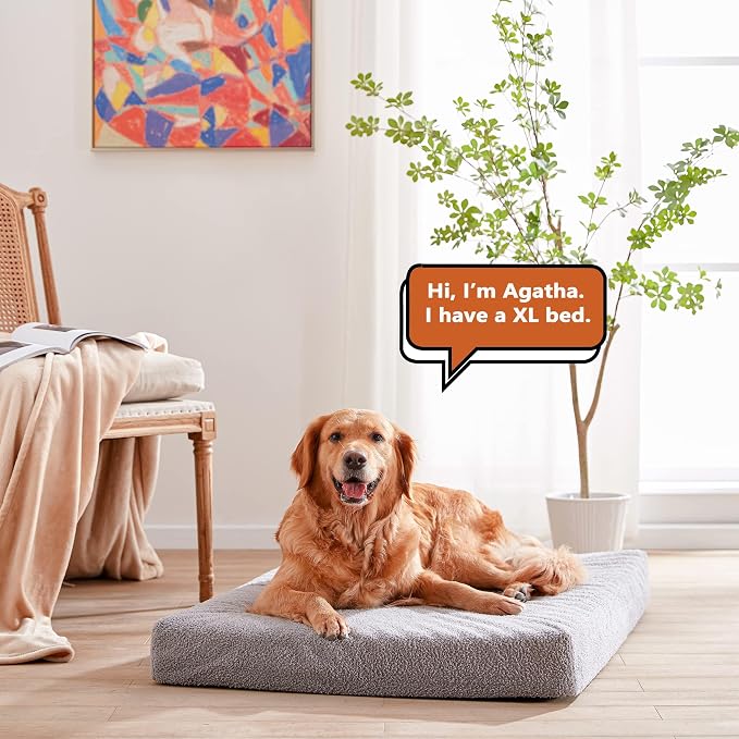 WATANIYA PET Cooling Dog Beds for Large Dogs, 35-Inch Dog Crate Bed | Gel Memory Foam for Joint Relief, Plush Removable Washable Cover, Waterproof Liner, for Pets Up to 50 lbs - Image 6