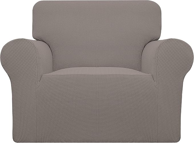 Easy-Going Stretch Oversized Chair Slipcover with Arm Washable Taupe | 1-Piece Large chair covers armchair Furniture Protector for Living Room chair and a half cover Soft For Kids, Pet. by Easy-Going