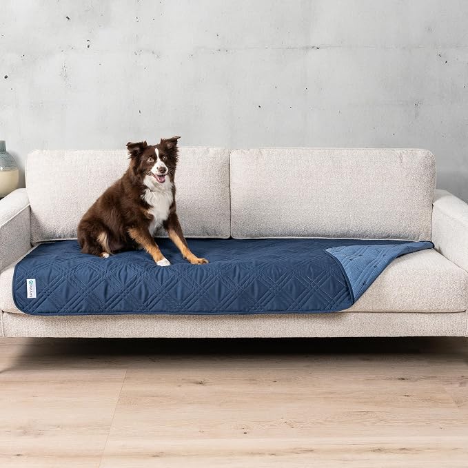 PetAmi Waterproof Couch Cover for Dogs, Non-Slip Leakproof Sofa Furniture Protector for Pet Cat, Machine Washable Bed Blanket for Car Seat, 30x70 Blue by PetAmi