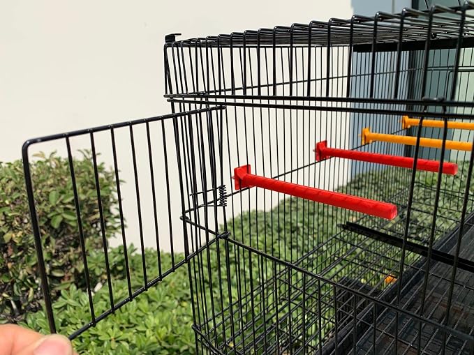 Seny Set of 4 Stackable Breeding Bird Cage for Canary Finch Small Birds (Black) - Image 3