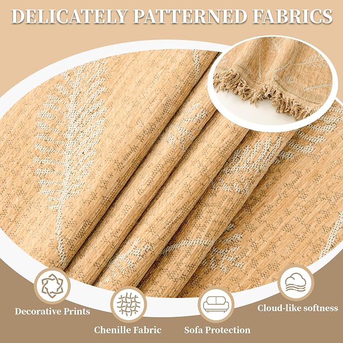 1OO% Waterproof Sectional Couch Covers for Dogs L Shaped Corner Sofa Cover Washable Chenille Sofa Slipcovers Blanket Modern Jacquard Pet Furniture Protector (91"x252", Light Tan) - Image 7