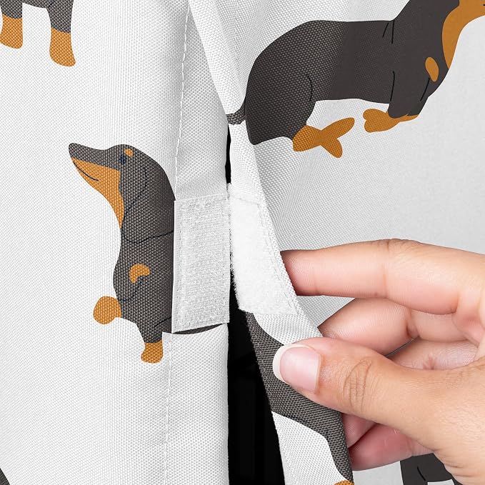 Sweet Jojo Designs 36in. Medium Dog Crate Cover (Dachshund) Pet Cage, Kennel Covers (Puppy Dogs, Black and Tan, Modern, Dog, Whimsical, Pet, Puppies, Cartoon, Minimalist, Wiener Doggy) - Image 3