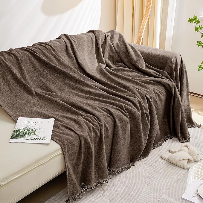 MEETSKY Oversized Couch Cover Sofa Covers Couch Covers for 3 Cushion Couch Sofa Pet Friendly, L Shaped Sectional Sofa Covers Washable Simply Put Sofa Throw Cover for Dogs, 91"x 150"，Dark Chocolate - Image 3
