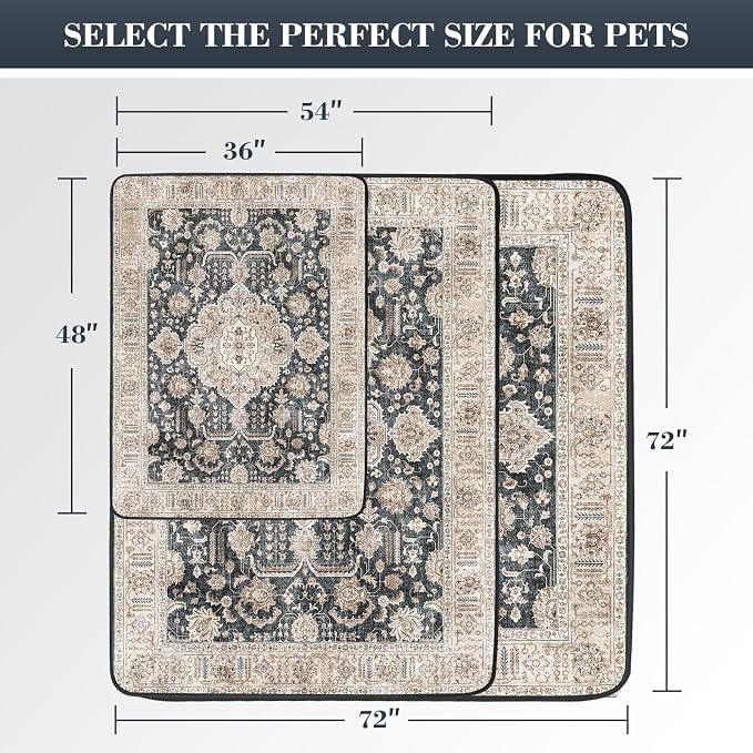 Non-Slip Dog Washable Pee Pads Extra Large 72" x 72", Boho Reusable Pet Training Pad for Playpen, Waterproof Doggie Rug Washable for Puppy Crates, Whelping Pad, Dog Rug Indoor - Image 7