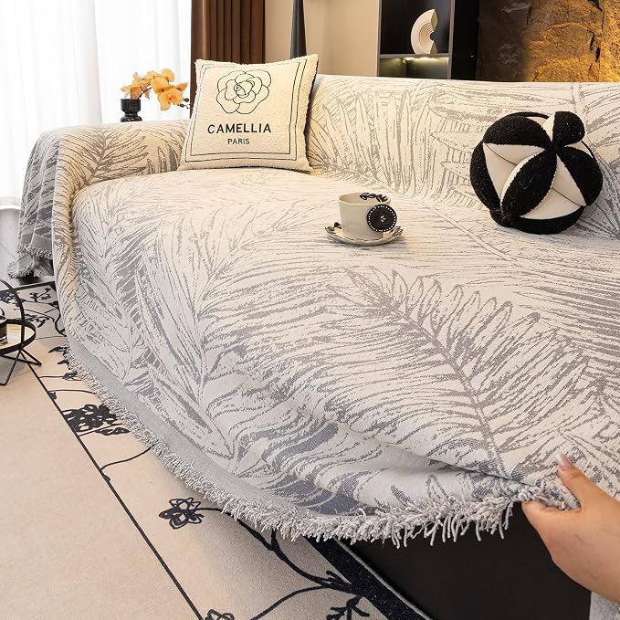 ROOMLIFE Couch Cover Boho Sofa Covers for 3 Cushion Couch Washable | Furniture Protector Sofa Couch Cover for Dogs, Soft Breathable Sofa Slipcover, Couch Throw Blankets with Tassels 71''X118'' - Image 6