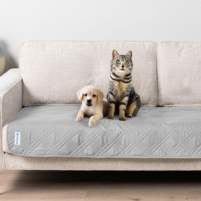 PetAmi Waterproof Bed Cover for Dogs, Pet Blanket Couch Cover, Reversible Furniture Cover Sofa Protector for Pet Cat Bed, Washable Dog Blanket for Seat, 30x70 Light Gray - Image 7