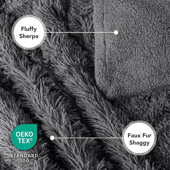 PetAmi Waterproof Dog Blanket for Couch, Bed & Furniture,Reversible Sherpa & Faux Fur Pet Blanket, Leakproof Blanket for Puppy Cat, Washable Soft Calming Pet Couch Protector (29x40, Gray) - Image 5
