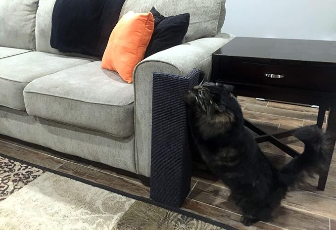'Sofa-Scratcher Squared' Cat Scratching Post & Couch-Corner/Furniture Protector (Charcoal) - Image 7