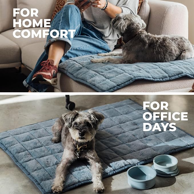 KindTail Nomad Nap Mat - Travel Dog Bed - Machine Washable, Water-Resistant Dog Mat for Pets up to 50 lbs - Lightweight, Portable Pet Bed with Carry Handle - Folds to 14 x 9 x 5 (1.5 lbs, Light Grey) - Image 7