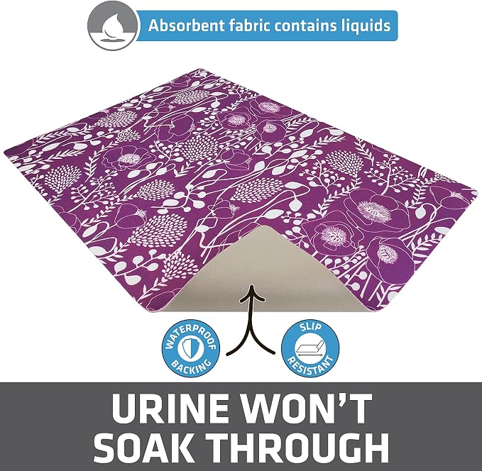 Drymate Cat Litter Box Mat, Litter Trapping Mat, Purple, 20x28 | Waterproof, Urine-Proof, Absorbent, Machine Washable, Soft on Paws, Contains Mess, Protects Floors, Kitten Supplies, USA Made - Image 3