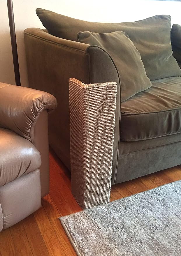 'Sofa-Scratcher Squared' Cat Scratching Post & Couch-Corner/Furniture Protector (Charcoal) - Image 9