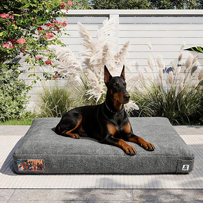 Sytopia 42 Inch Durable Dog Beds for Large Dogs, Waterproof Pet Crate Pad with Machine Washable Removable Cover, Great for Indoor, Outdoor, Crate, Patio Use, Brown by Sytopia