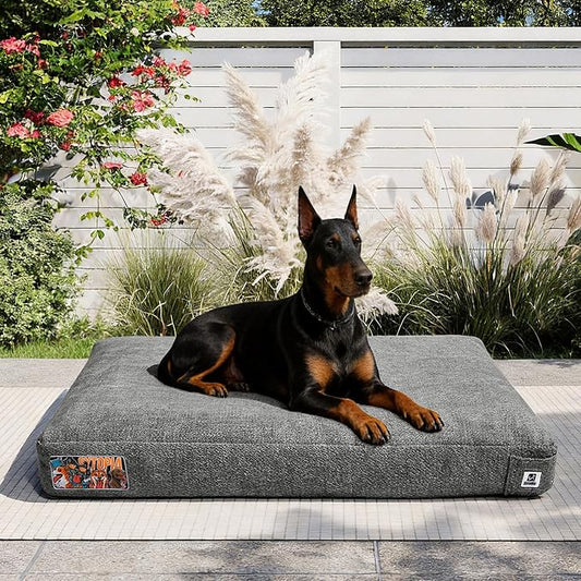 Sytopia 42 Inch Durable Dog Beds for Large Dogs, Waterproof Pet Crate Pad with Machine Washable Removable Cover, Great for Indoor, Outdoor, Crate, Patio Use, Brown by Sytopia