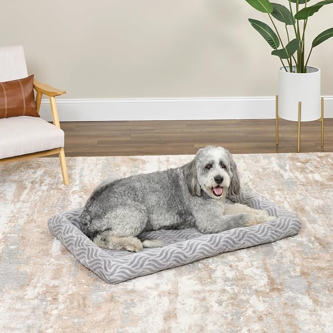 MidWest Homes for Pets QuiteTime Deluxe Wave Bolster Bed for Extra Large Dogs; Easily Machine Wash and Dry; Gray; 48"; 40248-WVGY - Image 3