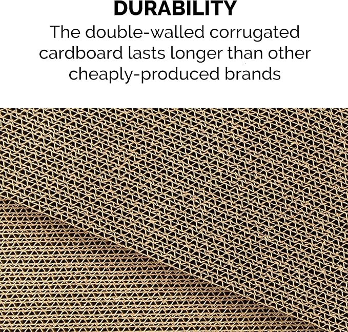 Furhaven Scratching Board w/ Catnip for Indoor Cats, Reversible - Classic Corrugated Cat Scratcher Pad - Yellow, Small - Image 5