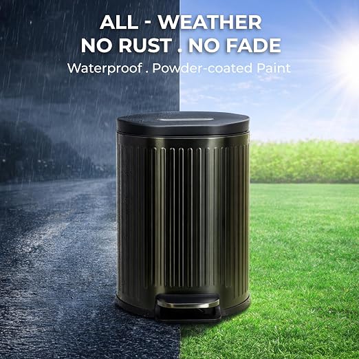 Dog Poop Trash Can Outside with Lid – 12L Stainless Steel Outdoor Trash Can with Reusable Charcoal Filter, Step-On Pedal & Bag Dispenser – Dog Waste Station, Cat Litter Trash Can & Diaper Pail - Image 9