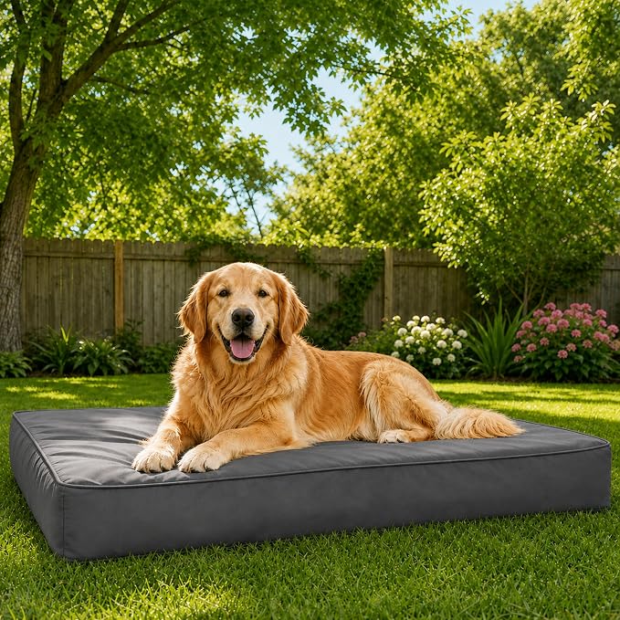 WNPETHOME Outdoor Waterproof Dog Bed Large Sized, Washable Creat Pad 30" | Outdoor & Indoor Use, For Large Sized Dog, Removable Washable Cover, Egg Crate Foam Orthopedic Dog Mat, Up to 35 lbs by WNPETHOMEPETSHOME