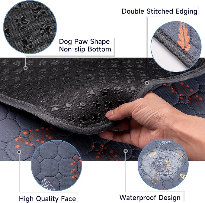 Washable Pee Pads for Dogs - 2 Pack Puppy Pads with Super Absorbent, Non-Slip, Reusable Pee Pads Specifically Designed for Dog Playpen, Crate, Whelping Box, Floor - 36" x 41", Grey - Image 2