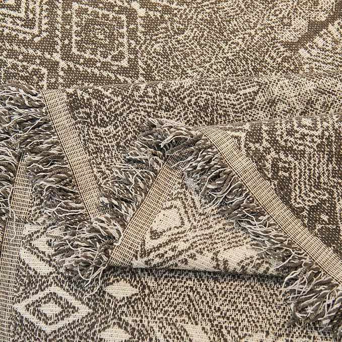 DREAMINGO Couch Cover - Geometric Jacquard, Dark Grey, Boho Vintage Loveseat Couch Covers for Dogs Washable, Chenille Furniture Protector Sectional Sofa Slipcovers 2 Seater, Large 71"x118" - Image 6